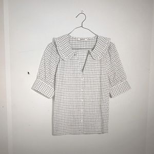 Madewell NWT windowpane collar shirt